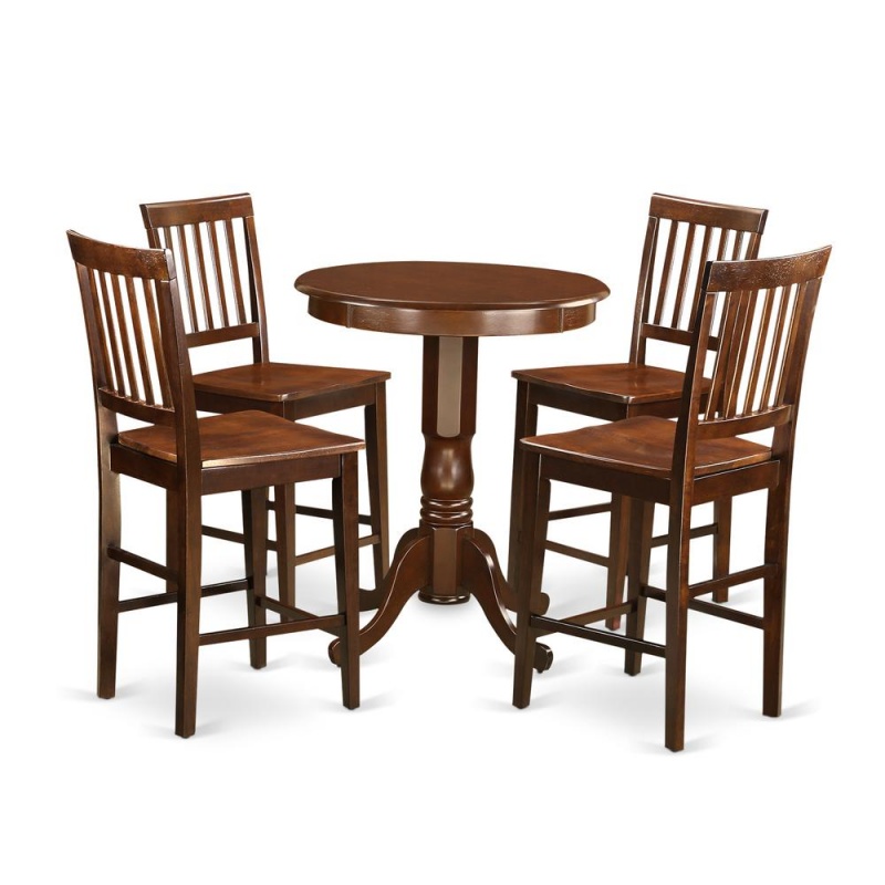 5 Pc Counter Height Pub Set-Pub Table And 4 Dining Chairs