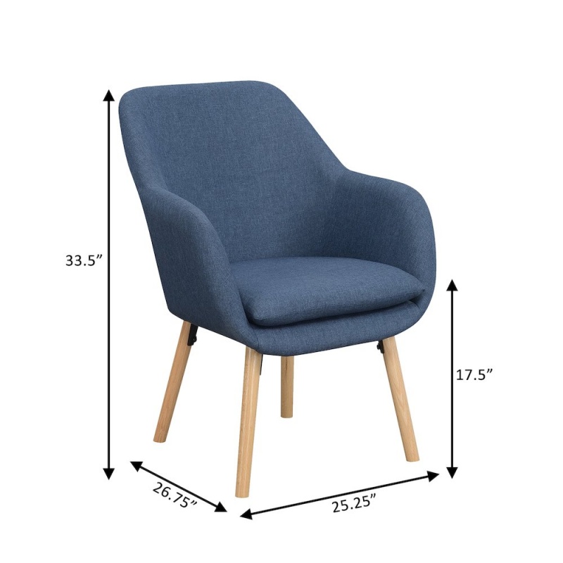 Charlotte Accent Chair, Denim Blue Linen