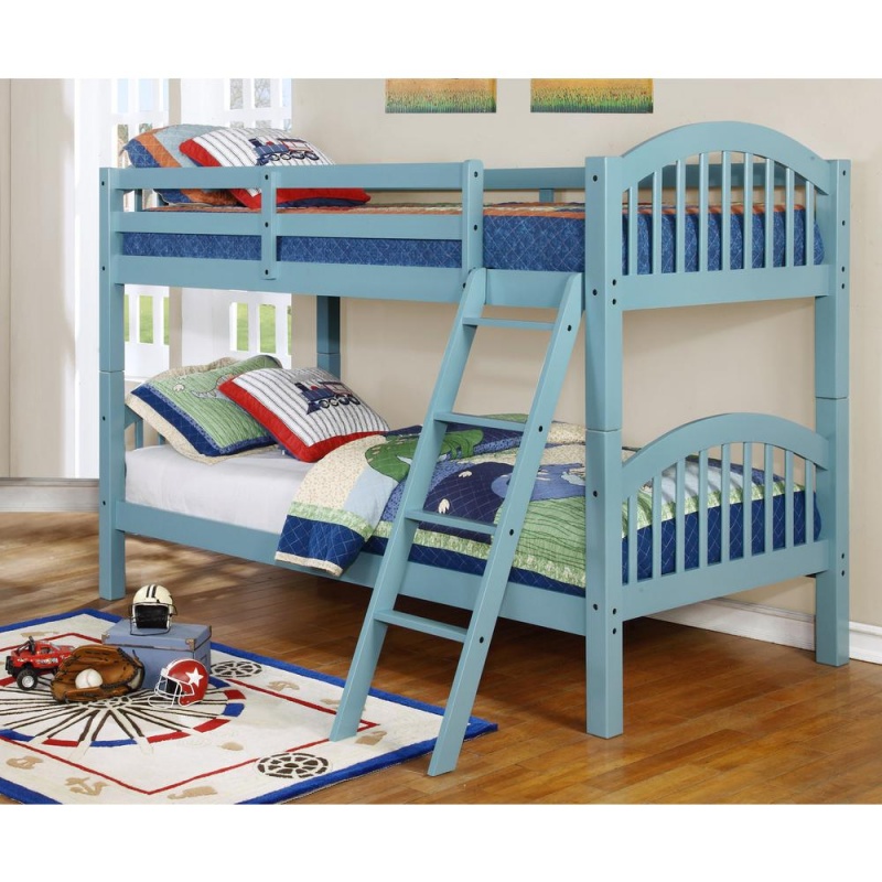 Martin Twin Over Twin Bunk Bed Arched Design - Sea Foam