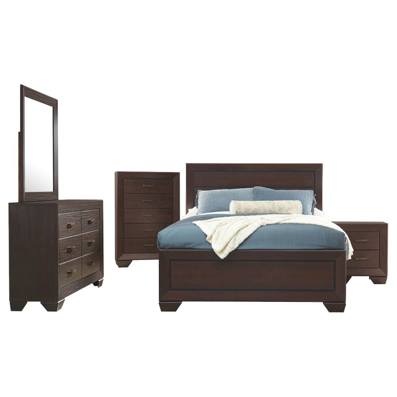Kauffman 5-Piece Eastern King Bedroom Set Dark Cocoa
