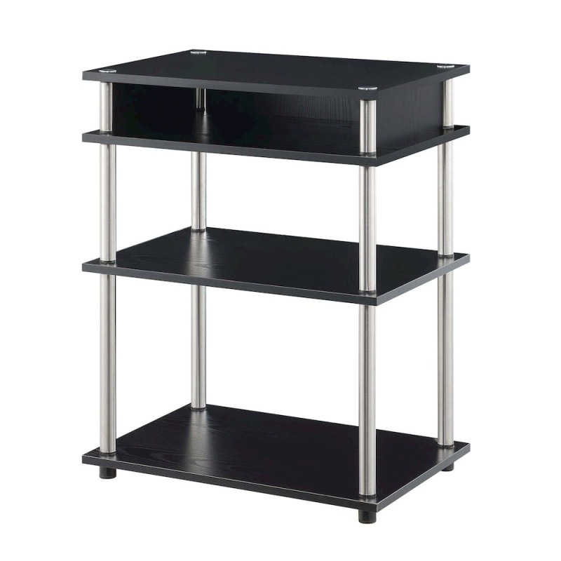 Designs2go No Tools Printer Stand With Shelves, Black
