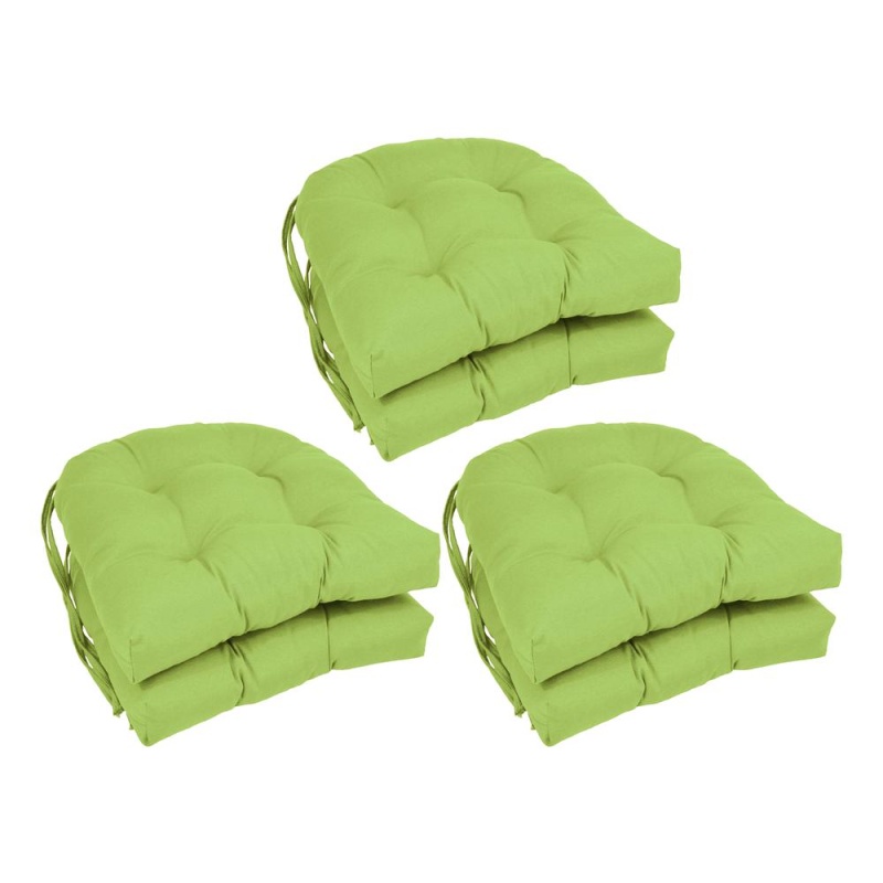 16-Inch Solid Twill U-Shaped Tufted Chair Cushions (Set Of 6) 916X16us-T-6Ch-Tw-Ml