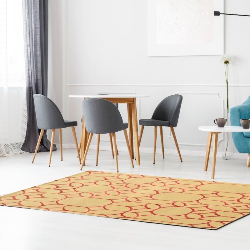 Aspire Wool Window Ivory & Coral 5X8, Rug