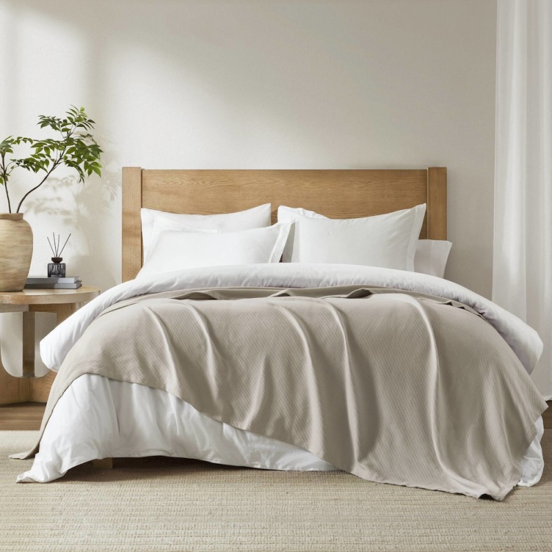 Liquid Cotton Blanket, Beige Color