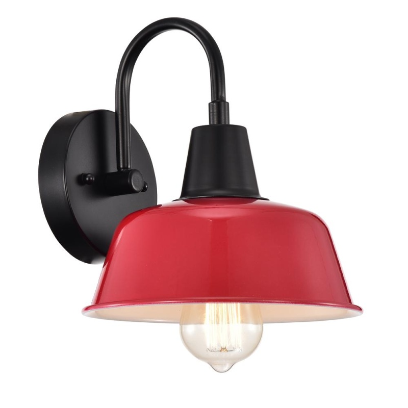Chloe Lighting Ironclad Industrial 1 Light Matte Black Indoor Wall Sconce 9" Wide