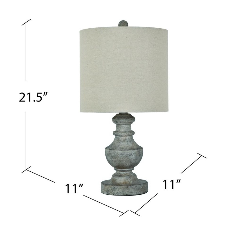 21.5"Th Brown Wash Resin Table Lamp