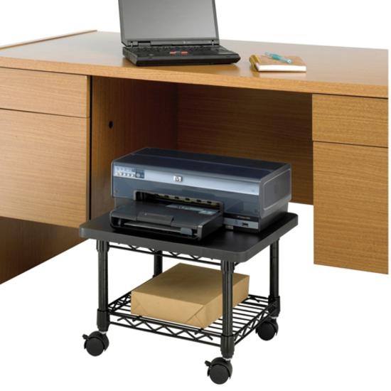Safco Under Desk Printer/Fax Stand - 300 Lb Load Capacity - 13.5" Height X 19" Width X 16" Depth - Floor - Laminate, Powder Coated - Steel - Black