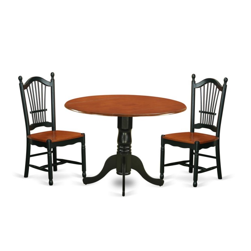 Dining Room Set Black & Cherry, Dldo3-Bch-w