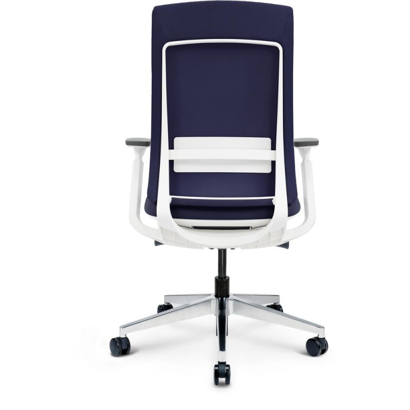 Eurotech Elevate Chair - Blue Fabric Seat - Blue Mesh Back - White Frame - 5-Star Base - Armrest - 1 Each