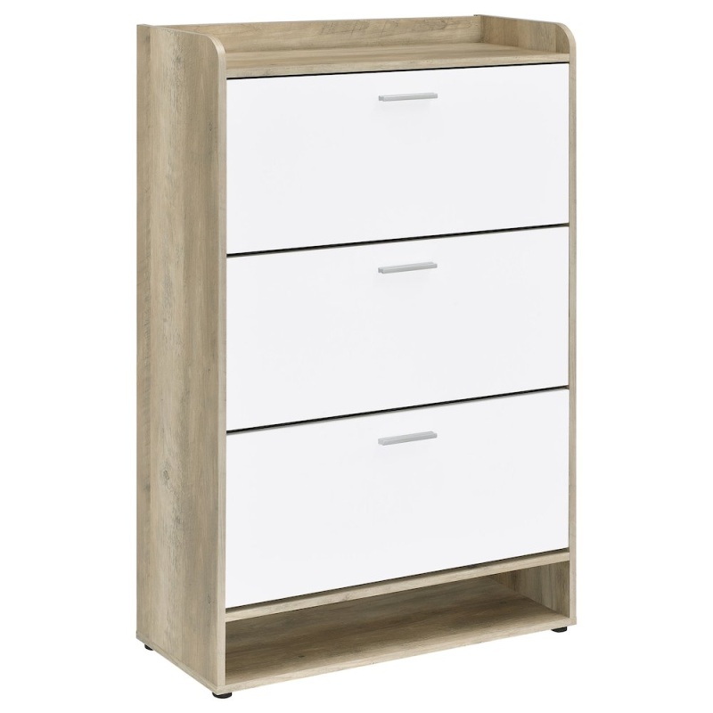 Denia 3-Tier Engineered Wood Shoe Cabinet White