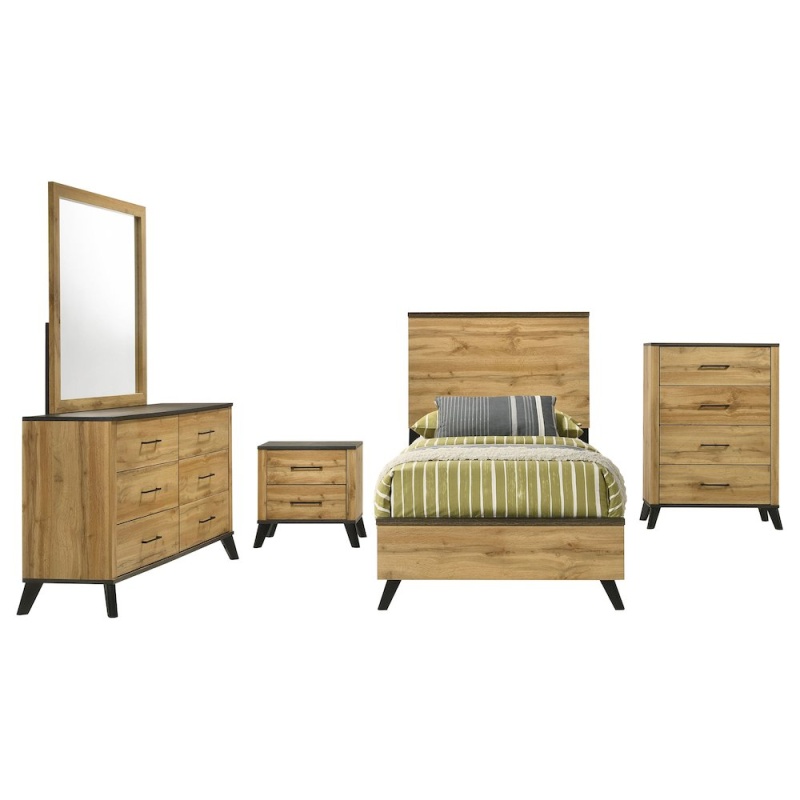 Kaywood 5-Piece Twin Bedroom Set Natural Pine