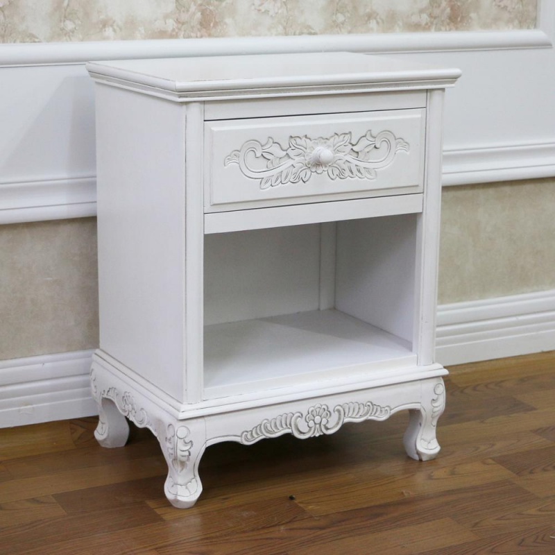 Windsor Hand Carved Wood 1-Drawer Table