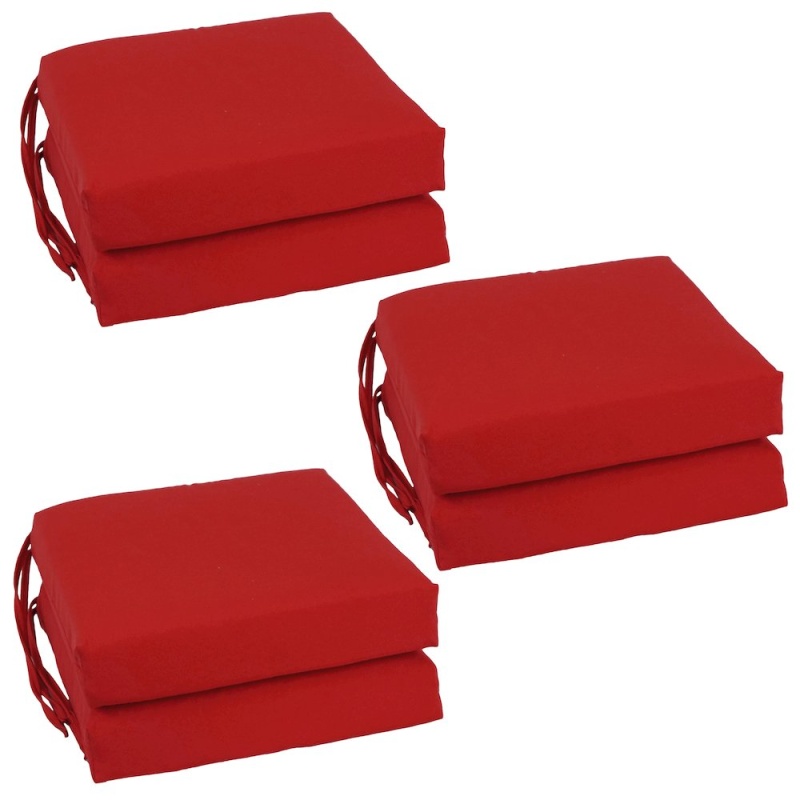 16-Inch Twill Indoor Square Chair Cushions (Set of 6)
