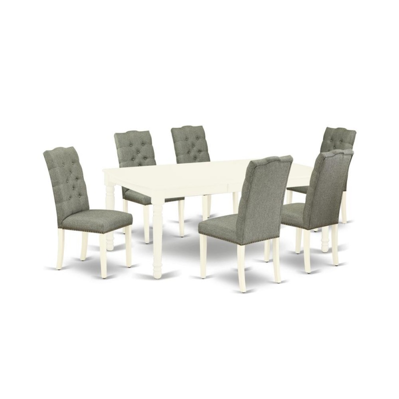 Dining Room Set Linen White, Doel7-Lwh-07