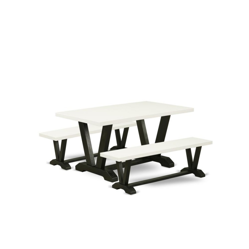East West Furniture 3 Piece Dining Room Set