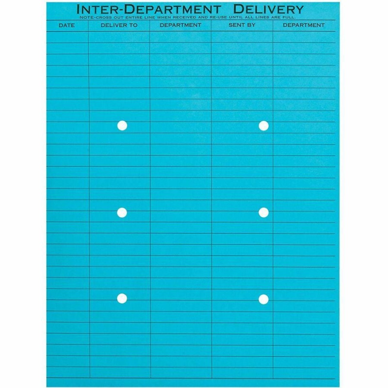 Quality Park 10 X 13 Inter-Departmental Envelopes - Inter-Department - 10" Width X 13" Length - 28 Lb - String/Button - 100 / Box - Blue