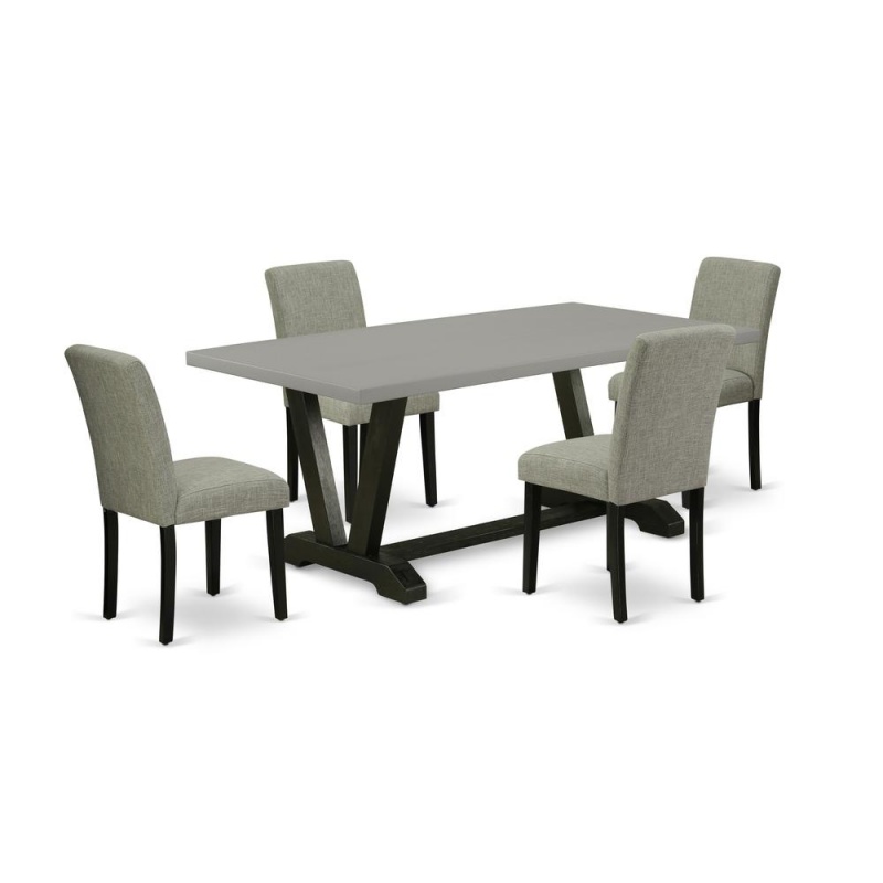 East West Furniture 5-Piece Modern Dining Set with 4 Parson Chairs