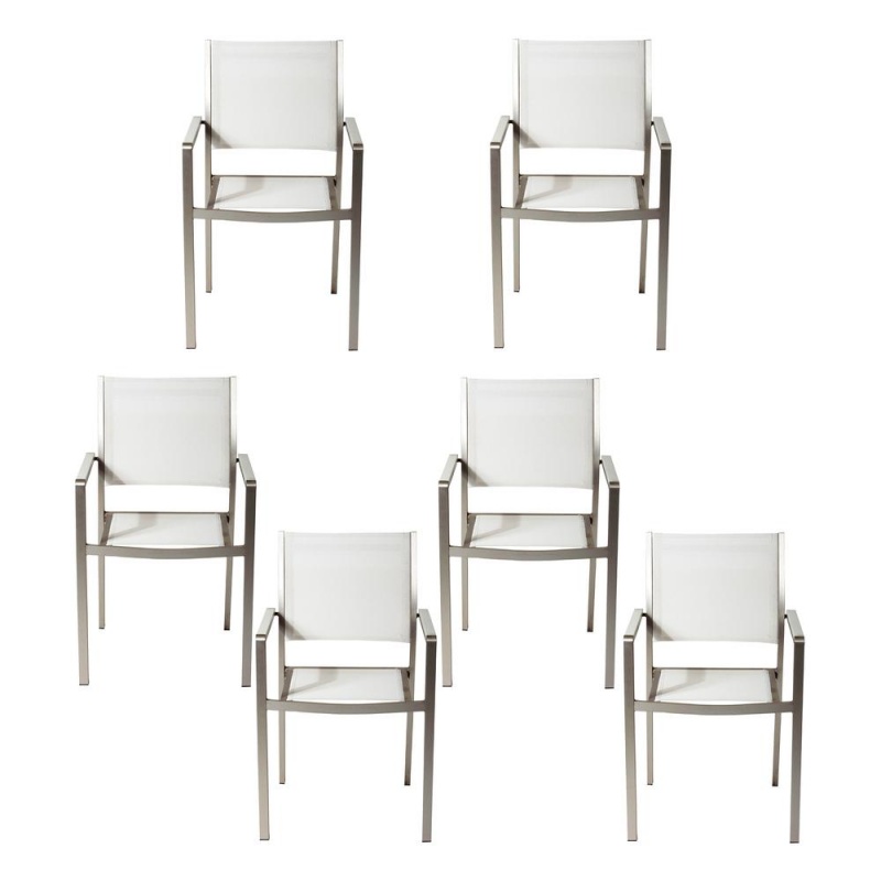 David Dining Chairs, Brushed White