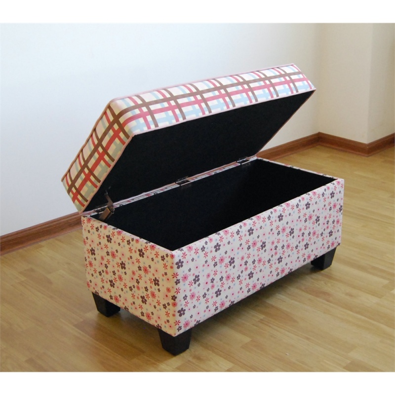 Storage Bench/Plaid And Floral