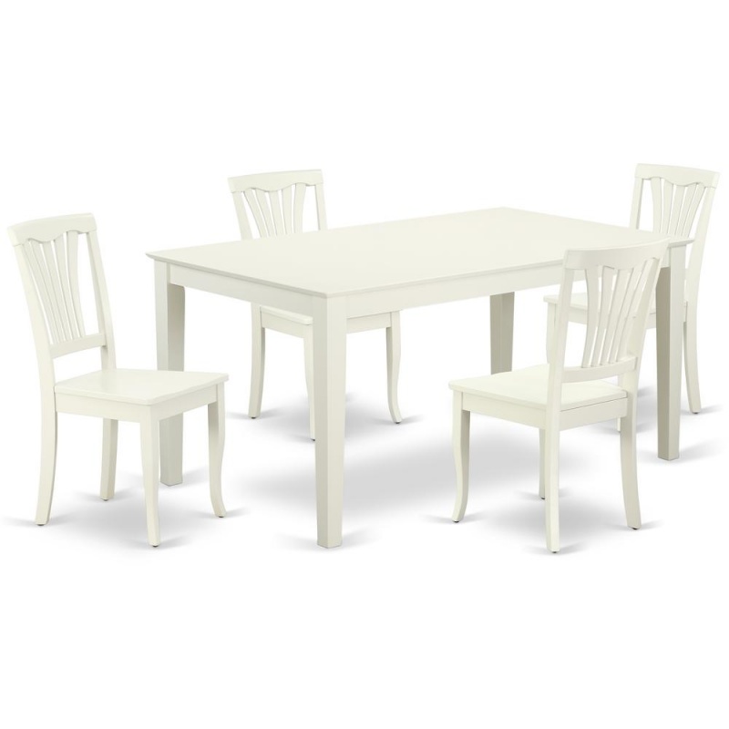 East West Furniture Linen White Dining Room Set