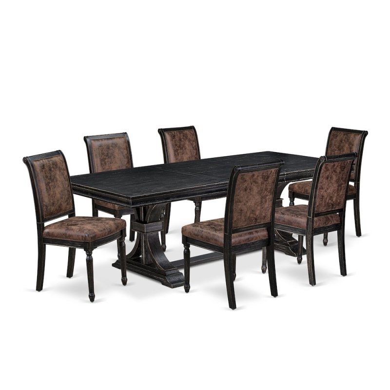 7 Piece Modern Dining Table Set