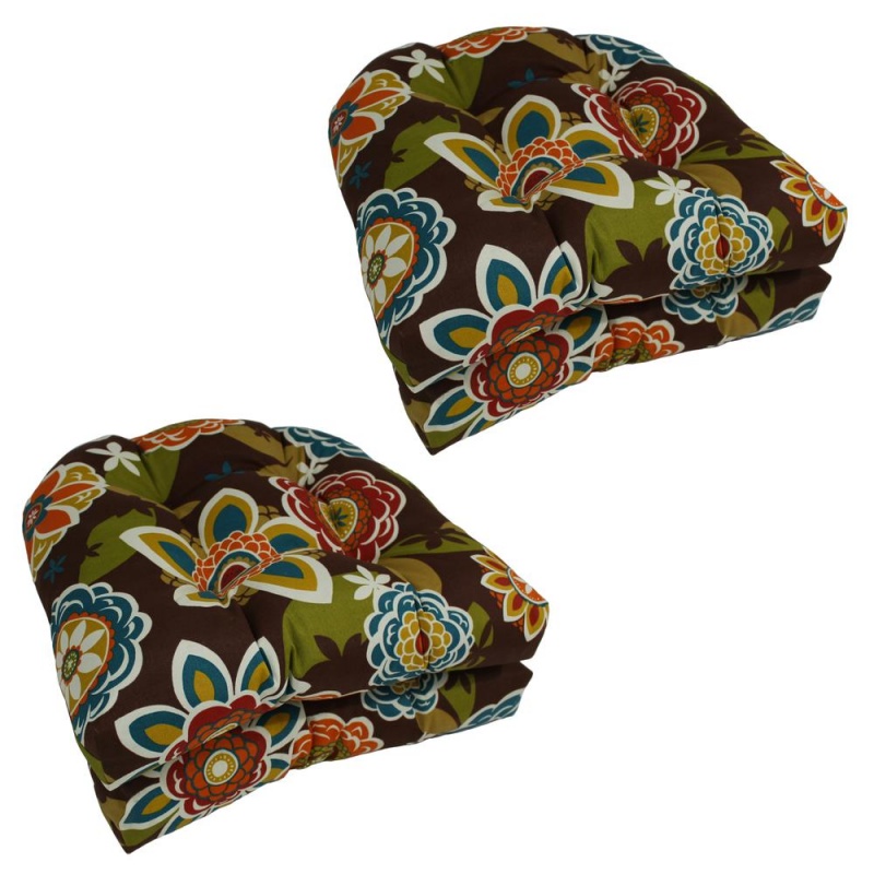 19-Inch U-Shaped Outdoor Tufted Dining Chair Cushions (Set of 4)
