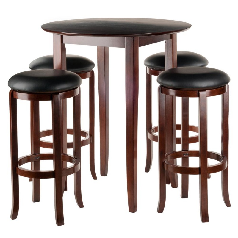 Fiona Round 5Pc High/Pub Table Set With Pvc Stools