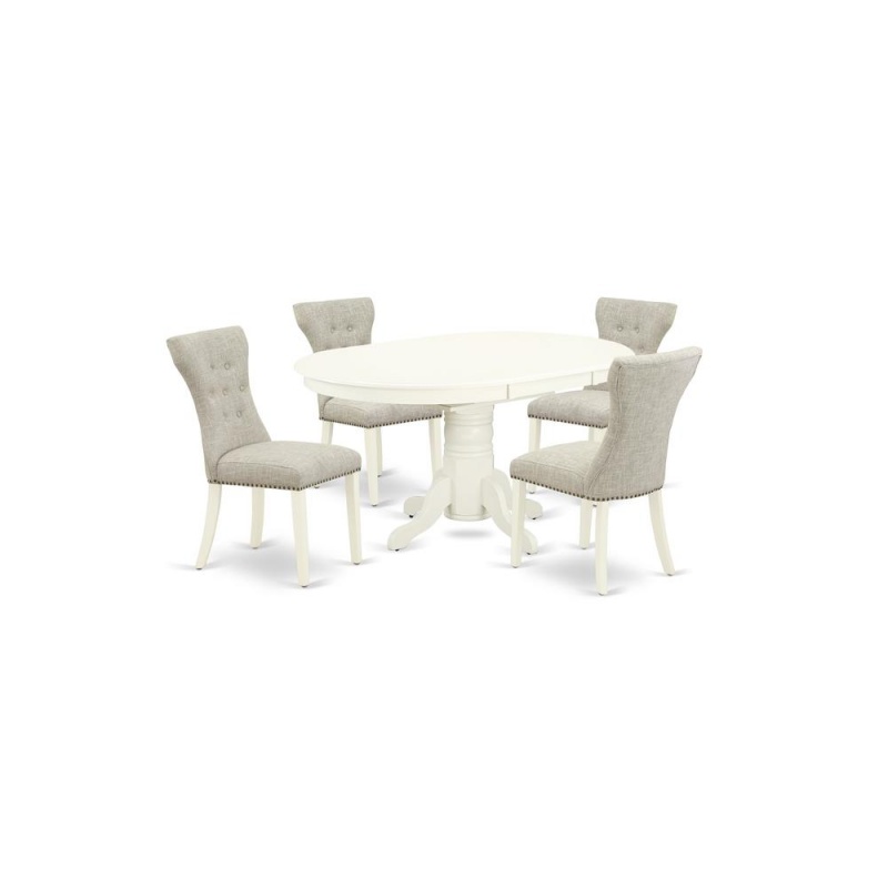 Dining Room Set Linen White, Avga5-Lwh-35