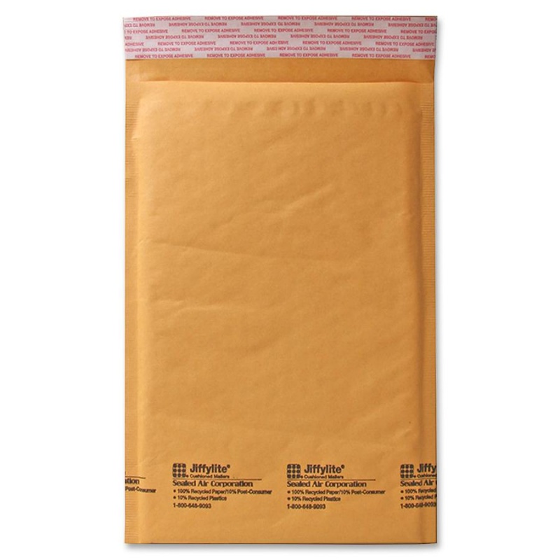 Sealed Air Jiffylite Cellular Cushioned Mailers - Bubble - #1 - 7 1/4" Width X 12" Length - Peel & Seal - Kraft - 25 / Carton - Kraft