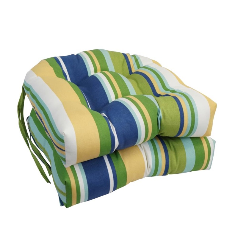 16-Inch Spun Polyester Outdoor U-Shaped Tufted Chair Cushion
