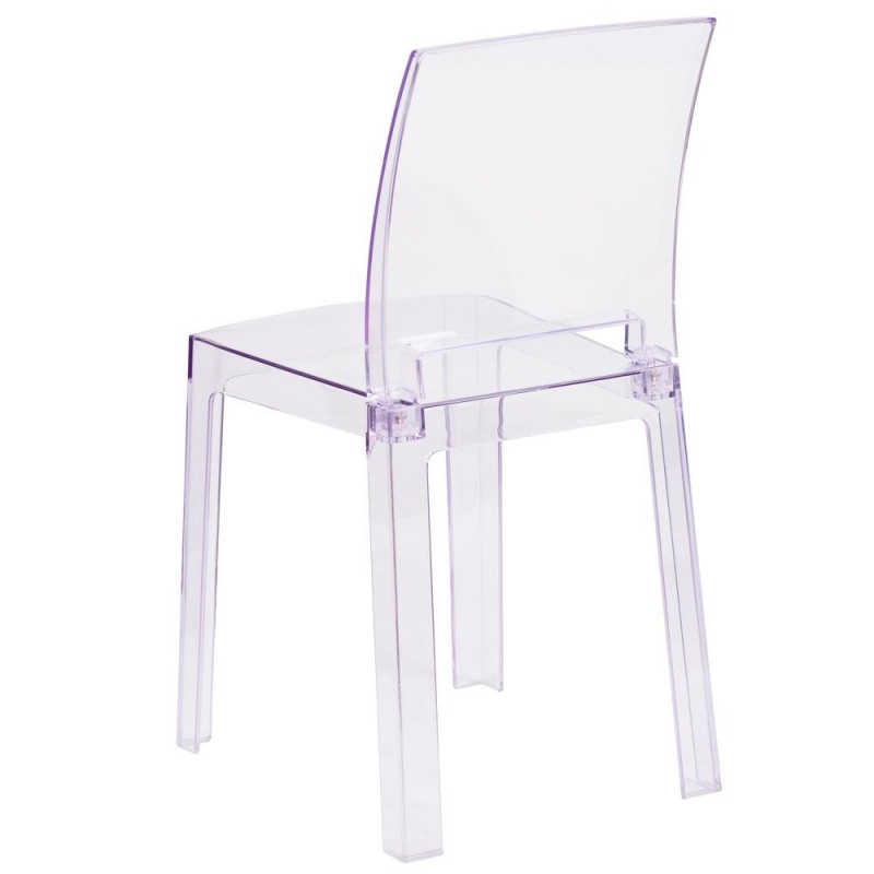 Ghost Chair With Square Back In Transparent Crystal