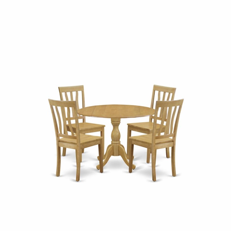 Oak 5 Pc Dining Room Table Set