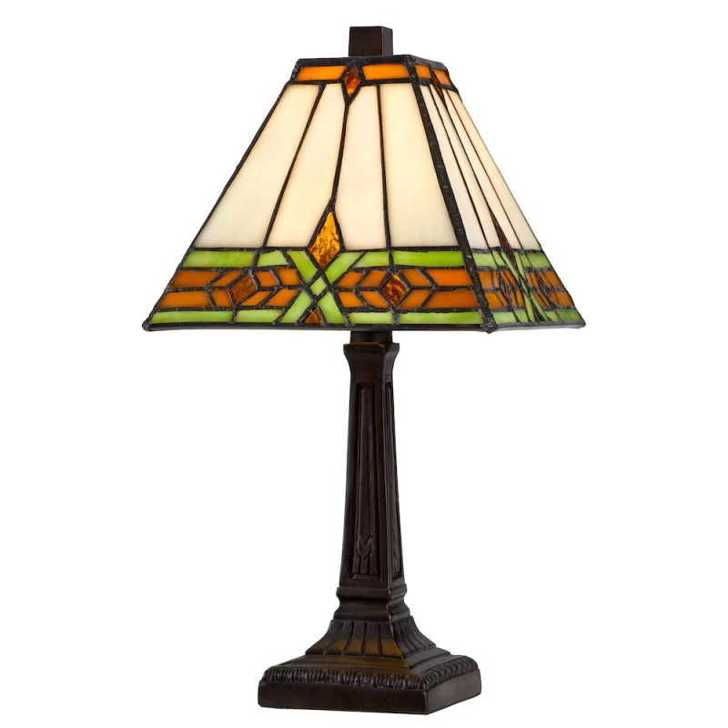 40W Metal/Resin Tiffany Accent Lamp With Inline Switch