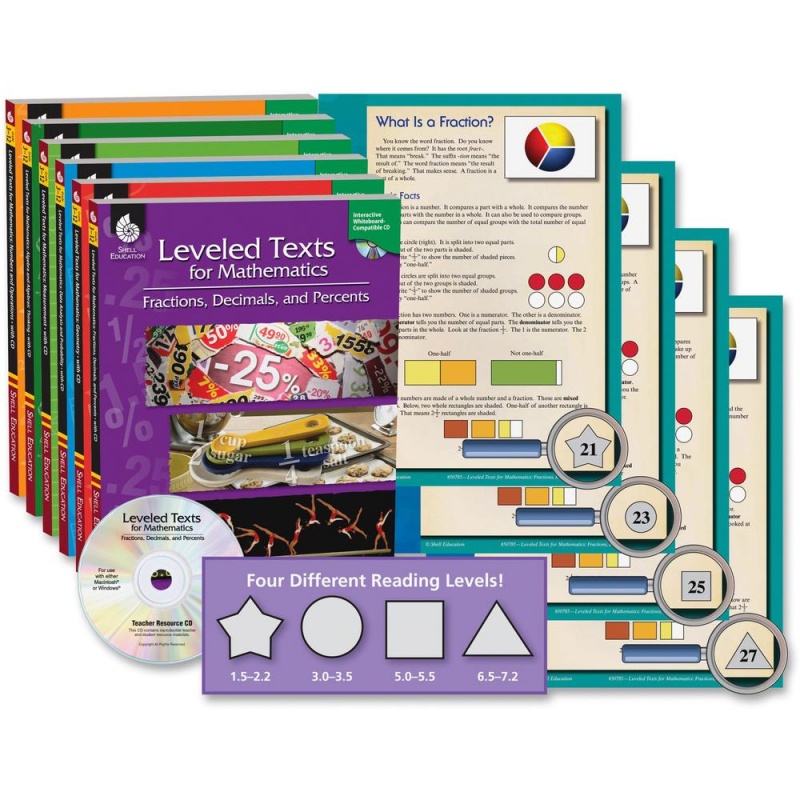 Shell Education Mathematics Leveled Texts Book Set Printed/Electronic Book - 144 Pages - Shell Educational Publishing Publication - Book, Cd-Rom