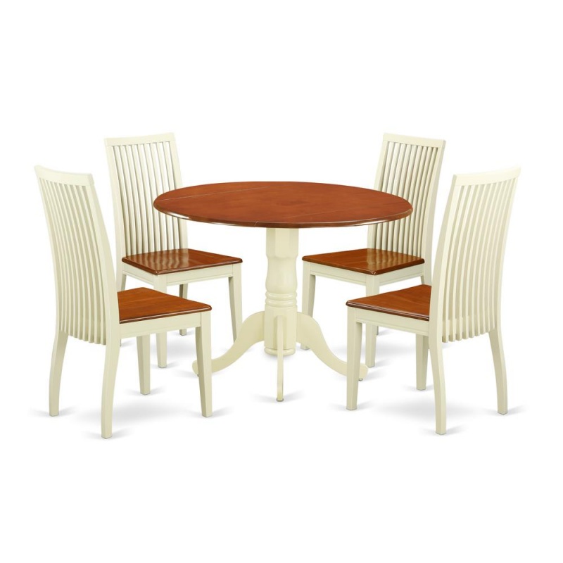 Dining Room Set Buttermilk & Cherry, Dlip5-Bmk-w