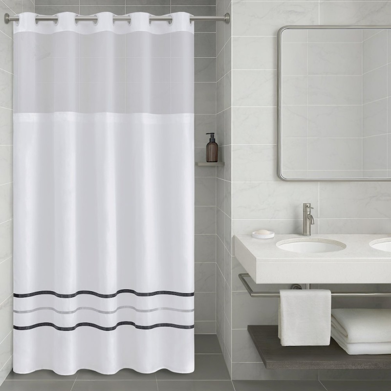 Plain Weave Premium Shower Curtain - Ribbon