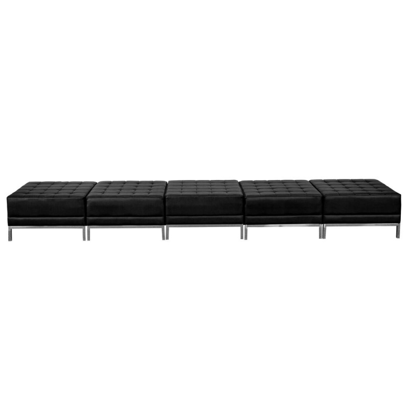Imagination Black Leathersoft Five Seat Bench
