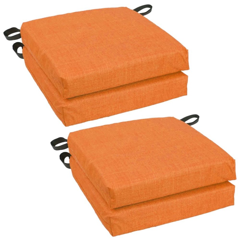 Set Of 4 Outdoor Chair Cushions, Tangerine Dream
