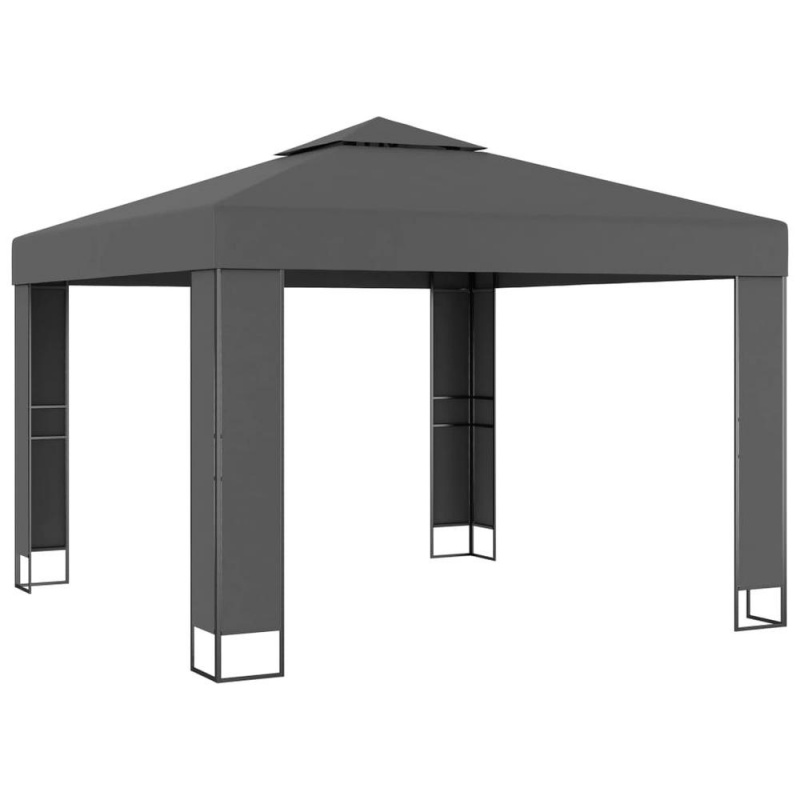 Vidaxl Gazebo With Double Roof 118.1"X118.1" Anthracite 7952