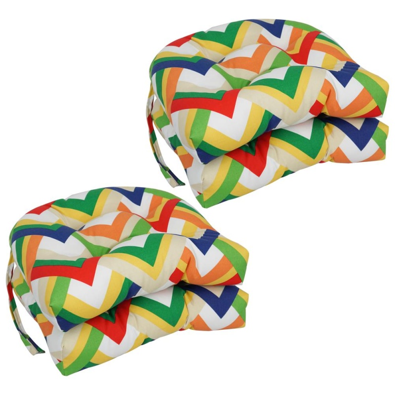 16-Inch Spun Polyester Outdoor U-Shaped Tufted Chair Cushion