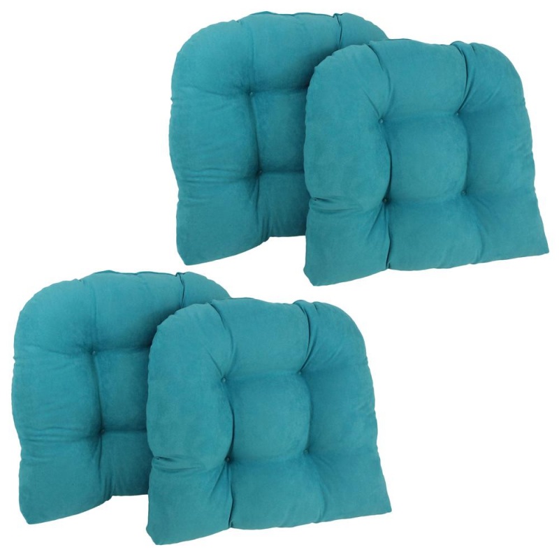 19-Inch U-Shaped Micro Suede Tufted Dining Chair Cushions (Set of 4)