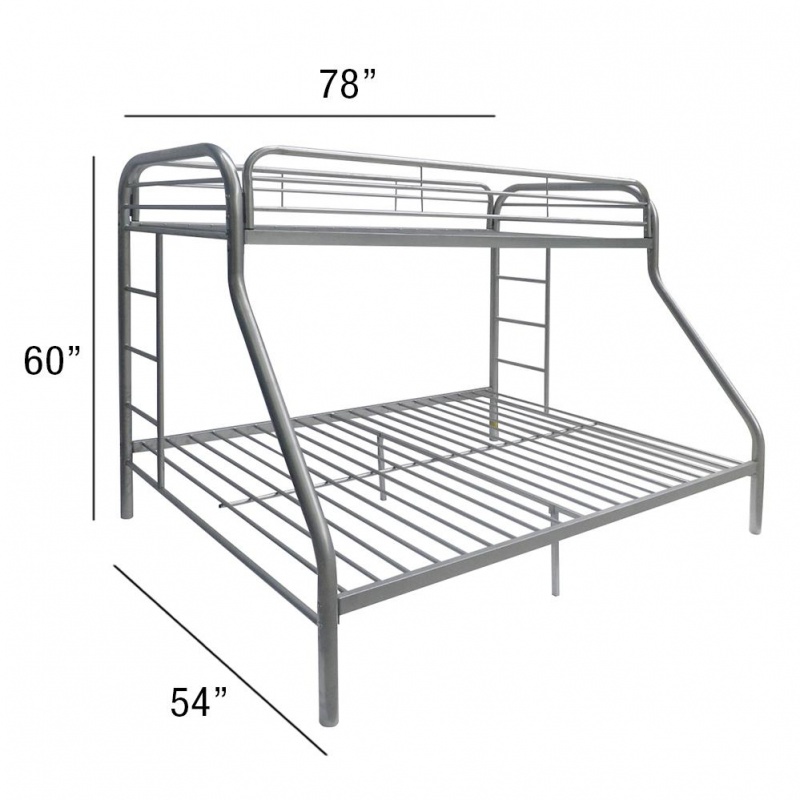 Tritan Twin/Full Bunk Bed, Silver