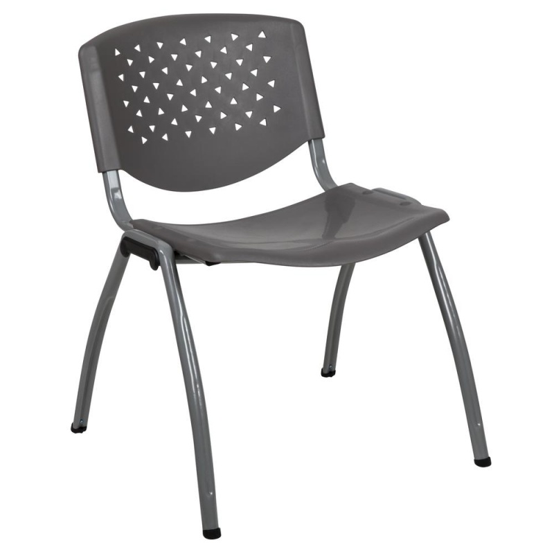Flash Furniture 880 Lb. Capacity Gray Plastic Stack Chair