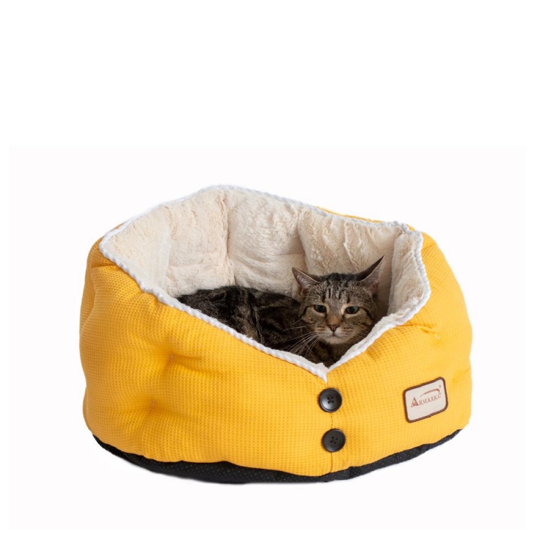 Armarkat Cat Bed Model Gold Waffle And White
