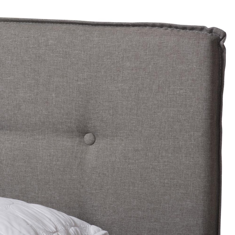 Audrey Modern And Contemporary Light Grey Fabric Upholstered Full Size Bed