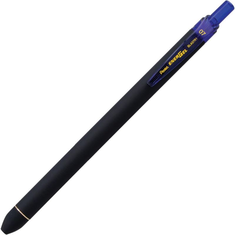 Energel 0.7Mm Retractable Pens - 0.7 Mm Pen Point Size - Retractable - Blue Liquid Gel Ink Ink - Rubberized Barrel - 1 Dozen