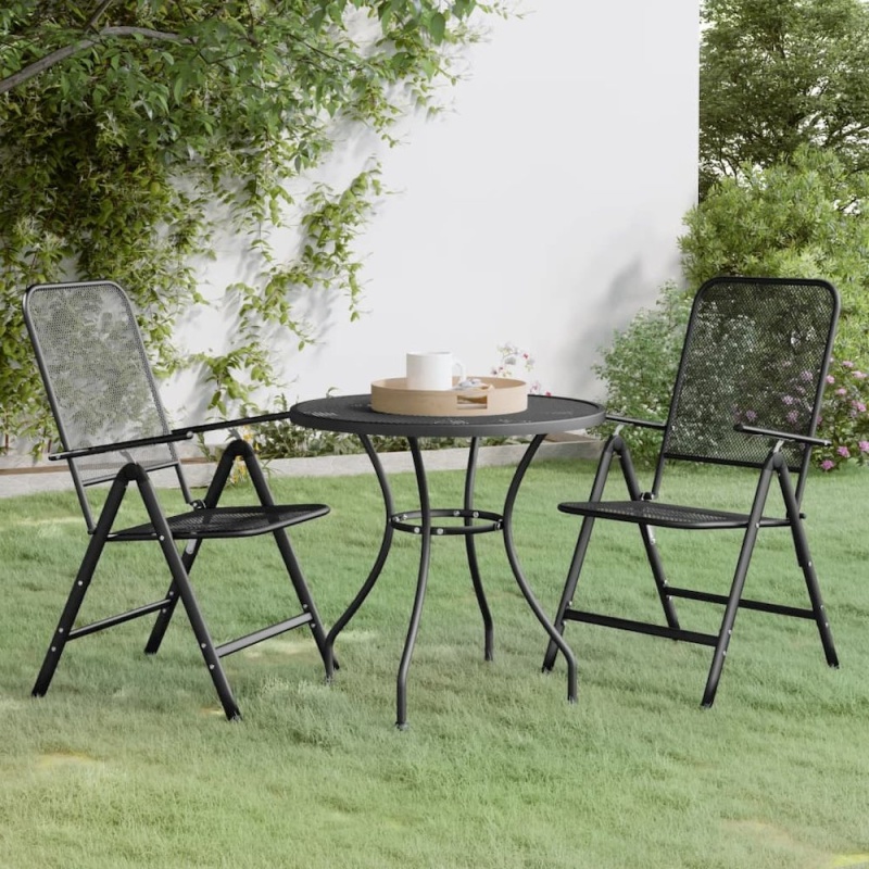 Garden Dining Set Anthracite Foldable
