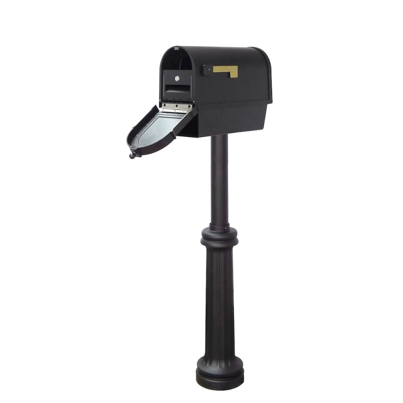 Curbside Mailbox With Newspaper Tube, Locking Insert And Bradford Mailbox Post