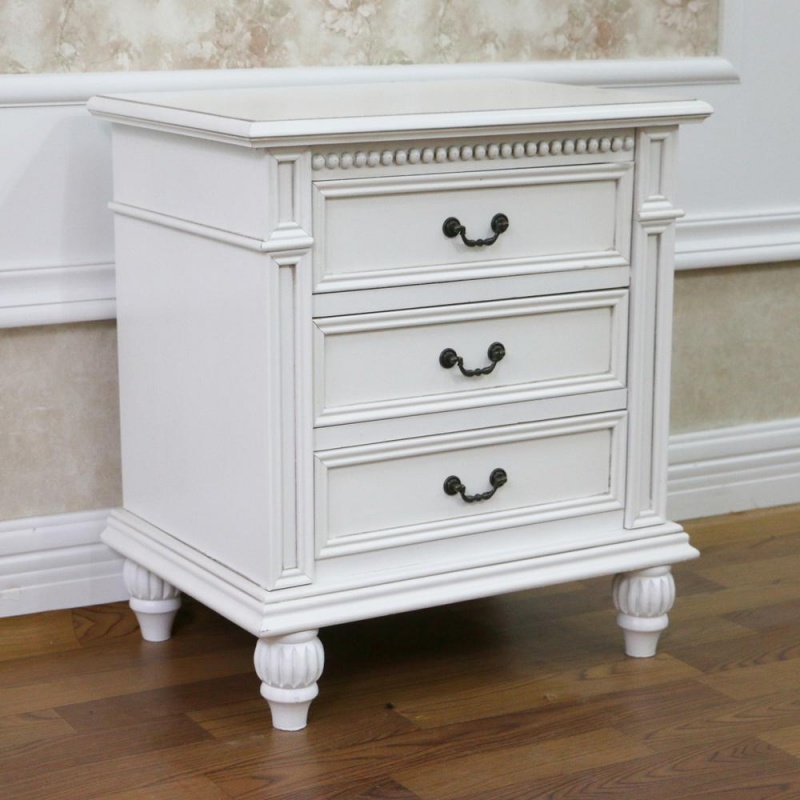 Windsor Hand Carved Wood 3-Drawer Lamp Table