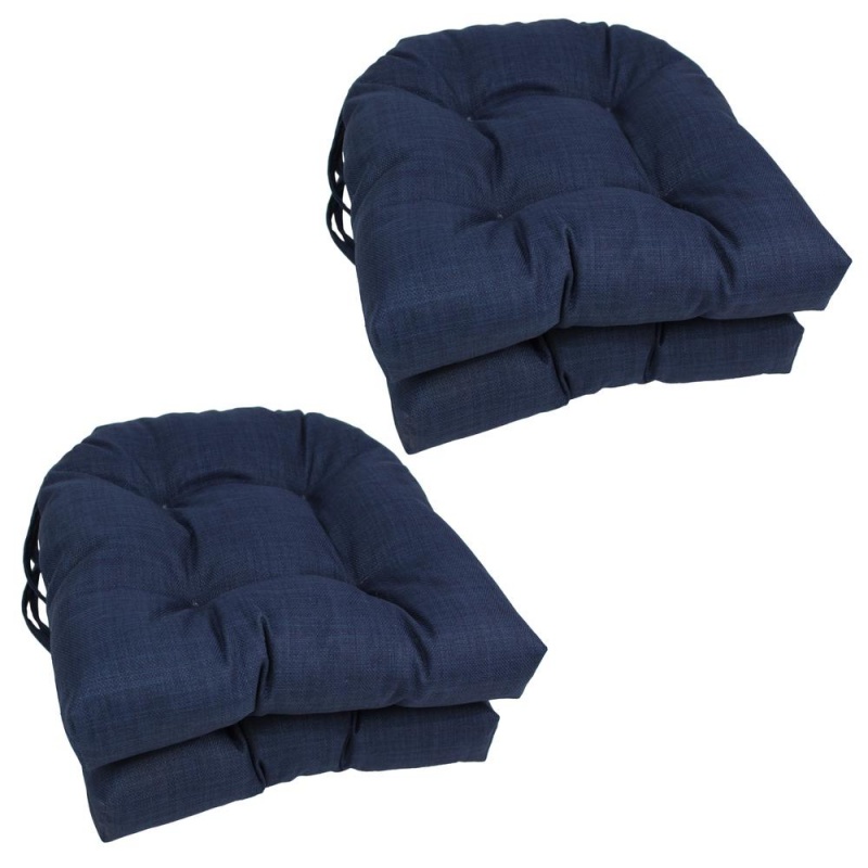 16-Inch Outdoor Spun Polyester U-Shaped Tufted Chair Cushions (Set Of 4)